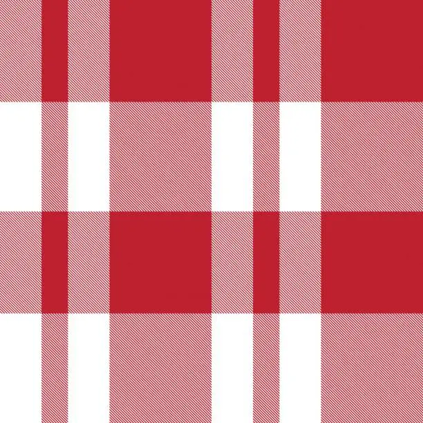 Vector illustration of Red Asymmetric Plaid textured Seamless Pattern Design