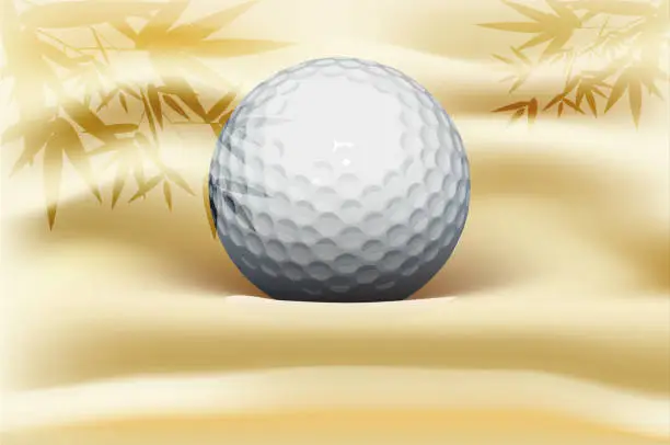 Vector illustration of golf ball in sand pit