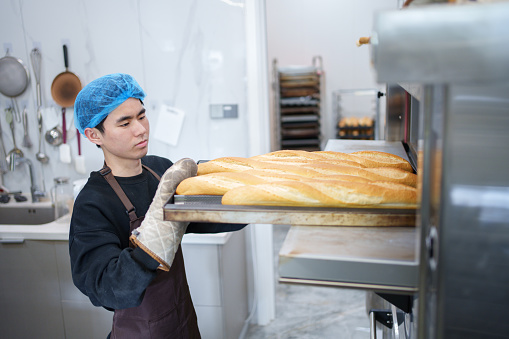 Baker baking bread
