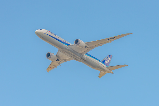 JA888A - Boeing 787-9 Dreamliner - All Nippon Airways Aircraft above Sydney, NSW, Australia. Taken on 27 August 2023.