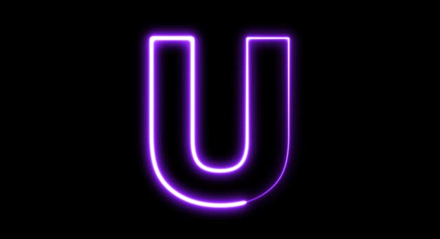 Animated neon letter U