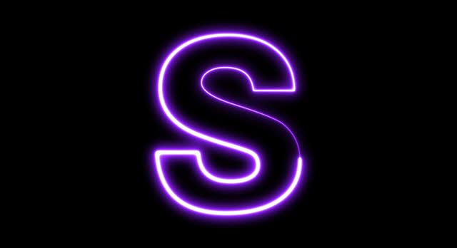 Animated neon letter S