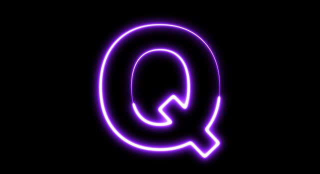 Animated neon letter Q