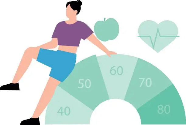 Vector illustration of The girl is exercising to lose weight.
