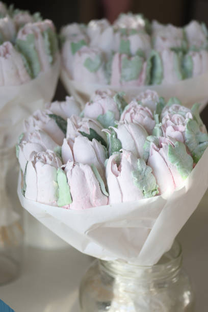 istock Tulips from marshmallows. Homemade marshmallows. 2098304187