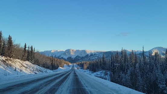 Alaska Highway Yukon sunset road trip