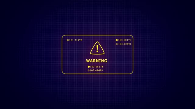 Warning  security breach computer hacking warning message hacked alert. Motion graphics animation 4K resolution