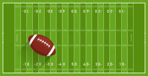 Vector illustration of American Football field with balloon