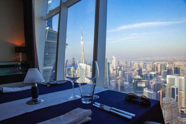 Dubai cityscape from window