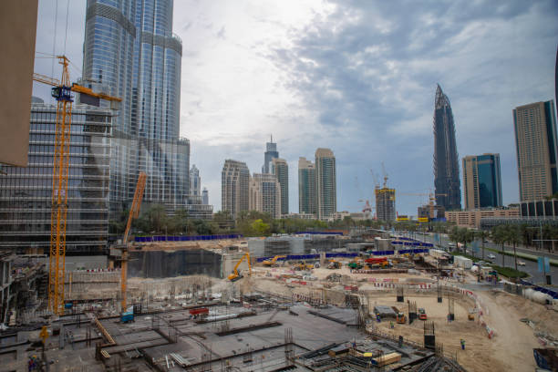 istock Construction of new buildings in Dubai 2098350340