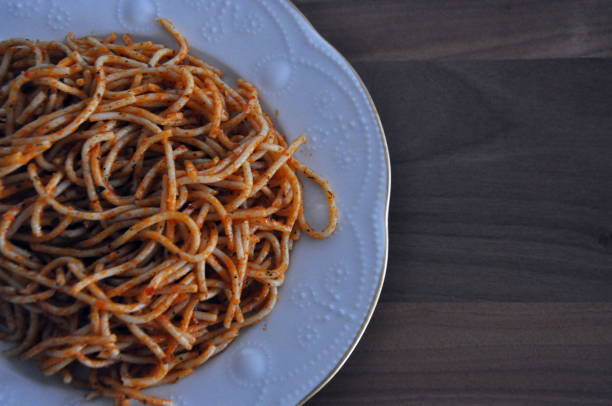 istock Spaghetti with tomato sauce on a plate 2098382866