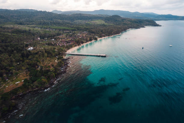 istock Bay and harbor on the island 2098394540