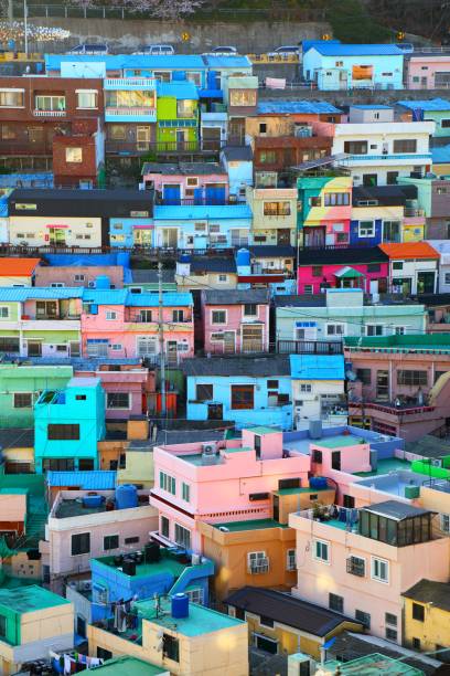 Gamcheon Culture Village district in Busan, South Korea. Colorful town.