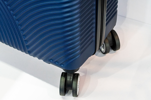 Suitcase wheels close-up