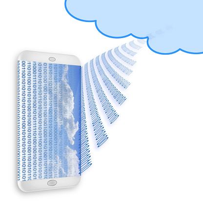 Secure storage on service cloud - 3d render concept image