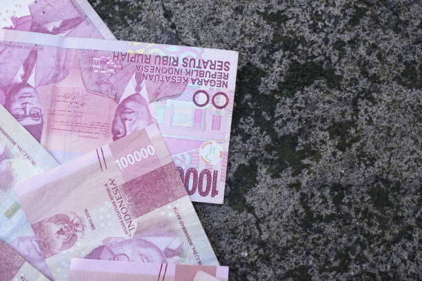 istock Indonesian money is neatly lined up with various denominations 2098492548