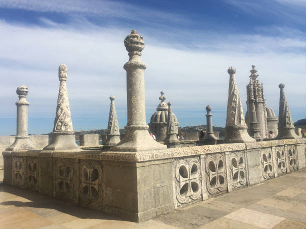 Lisbon Portugal- 07/31/2019 : the Tower of Belem near  the Tagus river in Lisbon Portugal