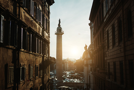 Views and sightseeings of Rome: the Trajan's column.