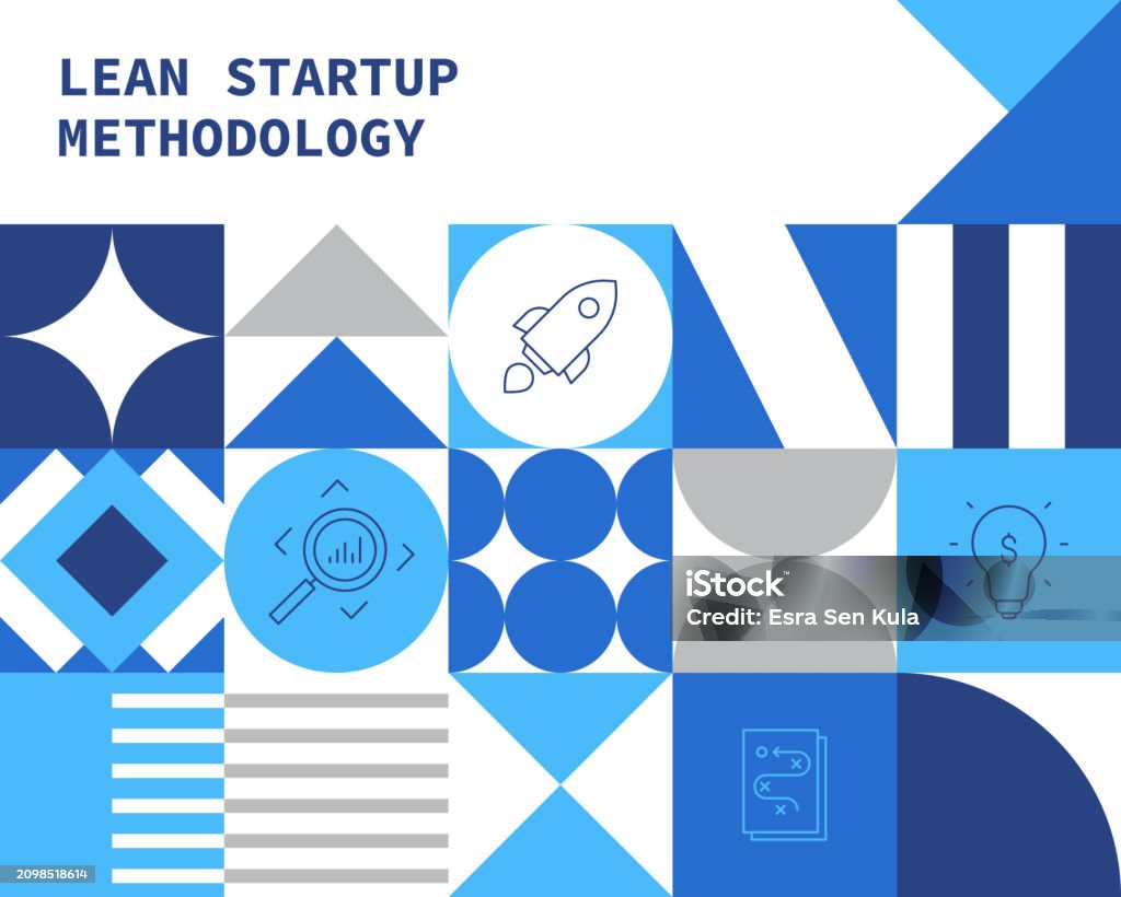 Lean Abstract Background Lean Startup Methodology Concept Bauhaus Style Background Design With ...