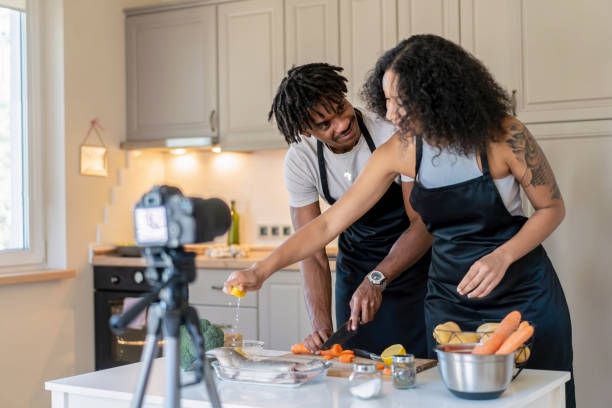 istock Preparing a healthy meal for vlogging video 2098539686