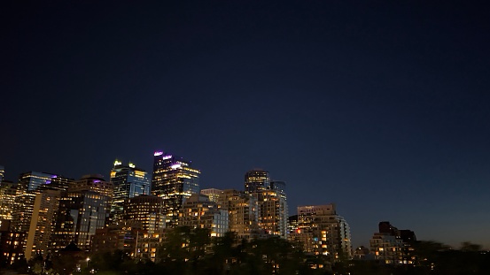 Calgary city center night view