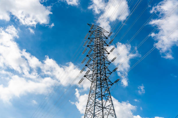 istock Close-up of the high voltage tower. 2098569761