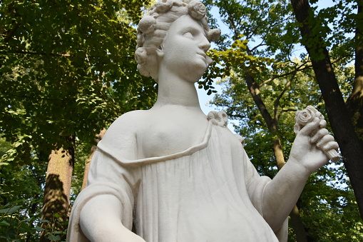 The statue created in 1717 “ Flora”, located on the  alley of the Summer Garden in the city of St. Petersburg. Author Heinrich Meiring 1717, Italy.