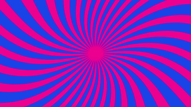 Wide Pink and Blue Groovy Sunburst 4k Animation, Abstract 70s 80s Inspired Seamless Loop Motion Graphics