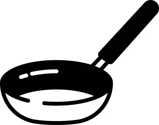 Vector illustration of Frying pan glyph and line vector illustration