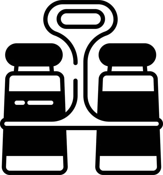 Vector illustration of Salt & Pepper glyph and line vector illustration