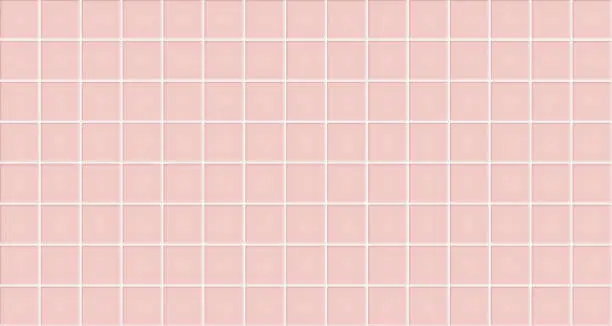 Vector illustration of Pink ceramic tiles texture abstract background vector illustration
