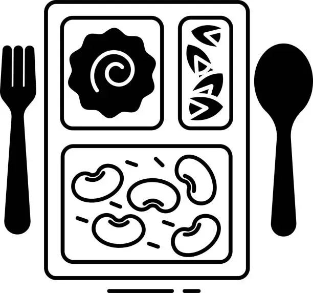 Vector illustration of Fabada asturiana glyph and line vector illustration