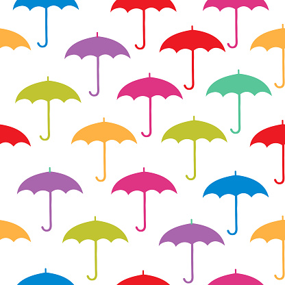 Vector umbrella seamless pattern .