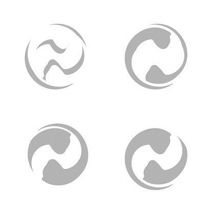 yin yang icon on a white background, vector illustration