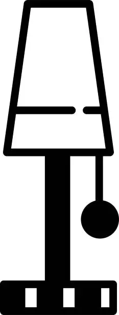 Vector illustration of Lamp glyph and line vector illustration