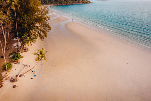 istock Beach and sea in the evening, high angle view 2098725770