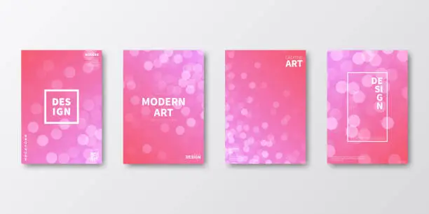 Vector illustration of Brochure template layout, Pink cover design, business annual report, flyer, magazine