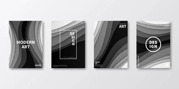 Vector illustration of Brochure template layout, Gray cover design, business annual report, flyer, magazine