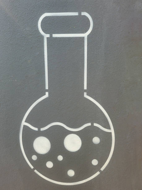 test tube symbol painted on the wall