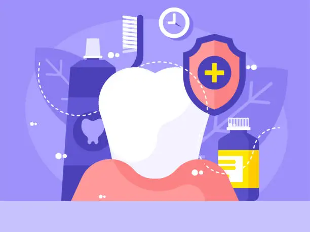 Vector illustration of Oral hygiene background