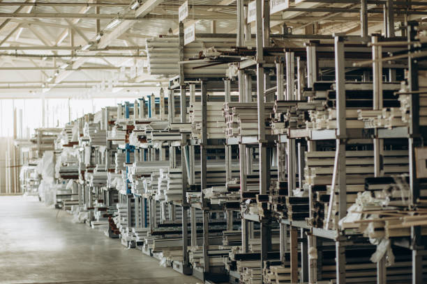 istock Many aluminum profiles.Aluminum profiles colors 2098802416