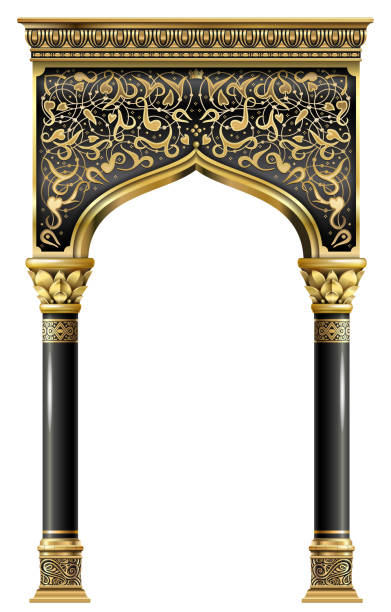 istock Golden luxury classic arch portal with columns 2098824777
