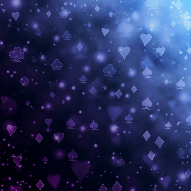 Poker blurred chaotic pattern of playing cards symbols.