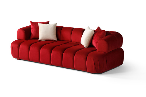 Red Chesterfield Sofa. 3d Render