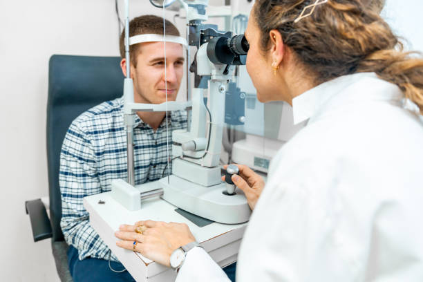 istock Man in an annual check up in the ophthalmologist 2098912234