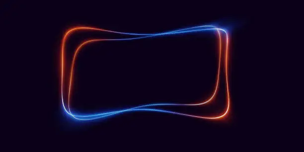 Vector illustration of Neon frame glowing light. Line light effect.