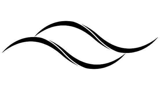 Sea wave swish swoosh splash logo icon, sea waves horizon