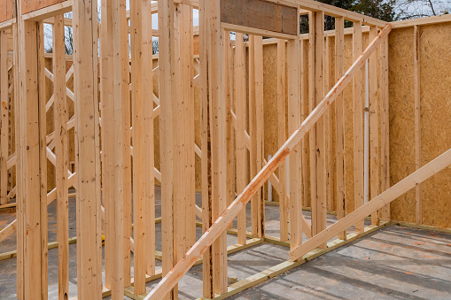 When new home is being constructed, stick beams are used as framing