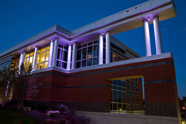 istock Blue Hour Glow on Modern Architecture in Fort Wayne, Indiana Tech 2099035721