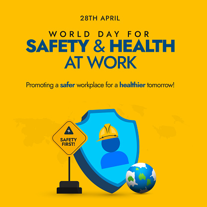 World Day for Safety and Health at Work. 28th April World day for safety and health at work celebration and social media awareness post to promote workers, staff members health and safety. Workers rights.

28th April. World day for safety and health at work. World Day for safety of workers. Worker's health Day. Banner. Awareness post for worker health and security. Safety and Health for employees. Social media post stock illustration